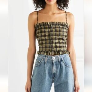 Plaid Ruffle Trim Women’s Top